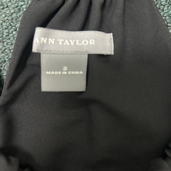 Ann Taylor Black Halter Top with Self Belt Size 2 - Picture 4 of 5